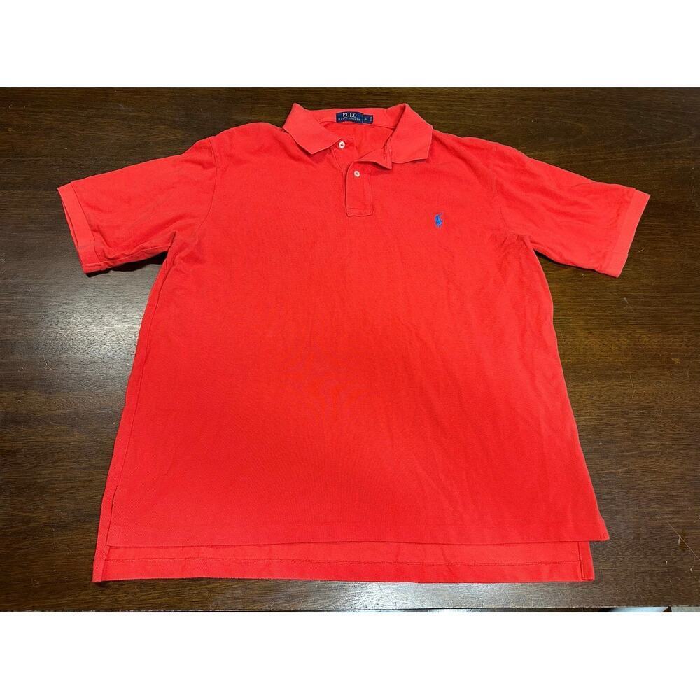 Polo Ralph Lauren Polo Shirt Men XLT Tall Orange Red Short Sleeve Pony Preppy